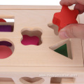 Wooden Geometric Matching Building Block 17 Hole Toy